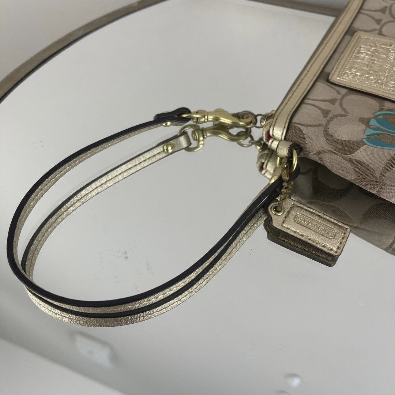 Coach COACH Y2K Brown Logo Monogram Mini Wristlet Coin Wallet Size ONE SIZE - 6 Thumbnail