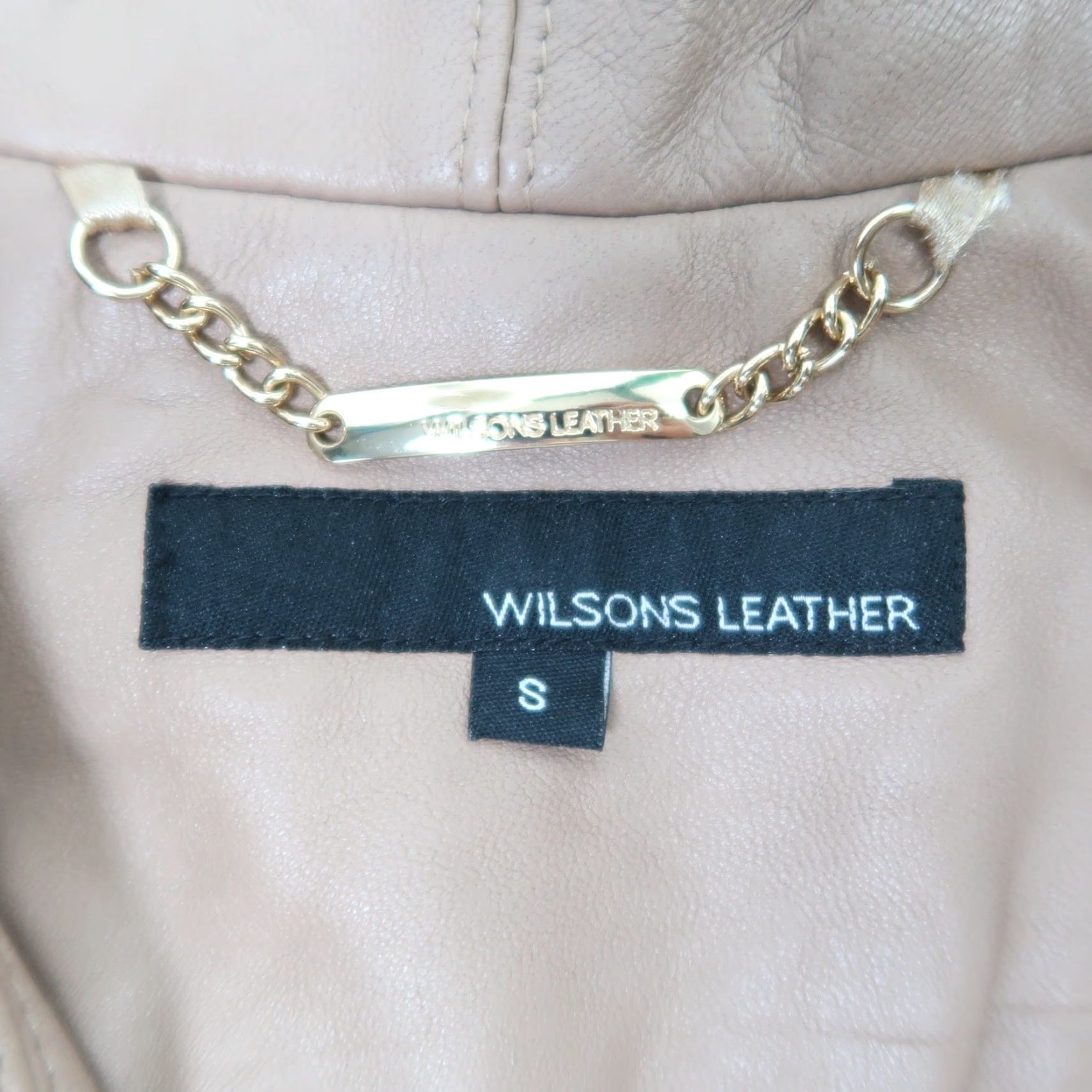 Vintage Wilsons Leather Moto Jacket Tan Leather Zip Front Small Womens Jacket Short Casual Fall Spring zip front moto jacket tan leather small womens Size S / US 4 / IT 40 - 6 Thumbnail