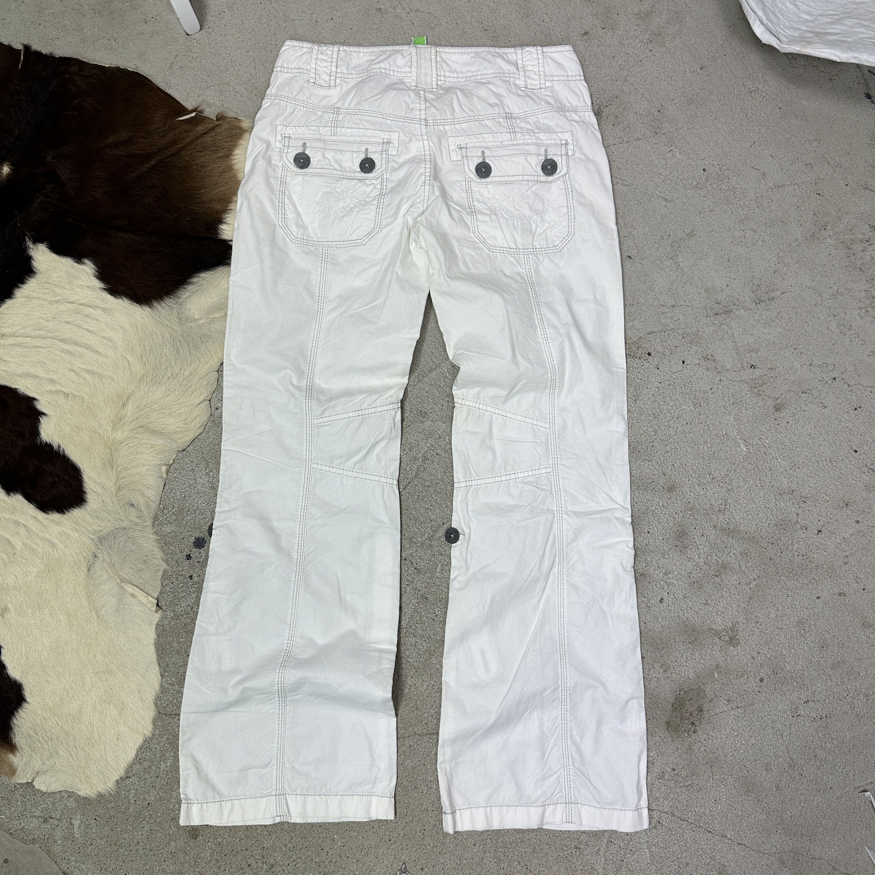 Esprit Vintage Preppy Old Money Cargo Flared Pants Y2K Size 24" / US 00 / IT 34 - 5 Thumbnail