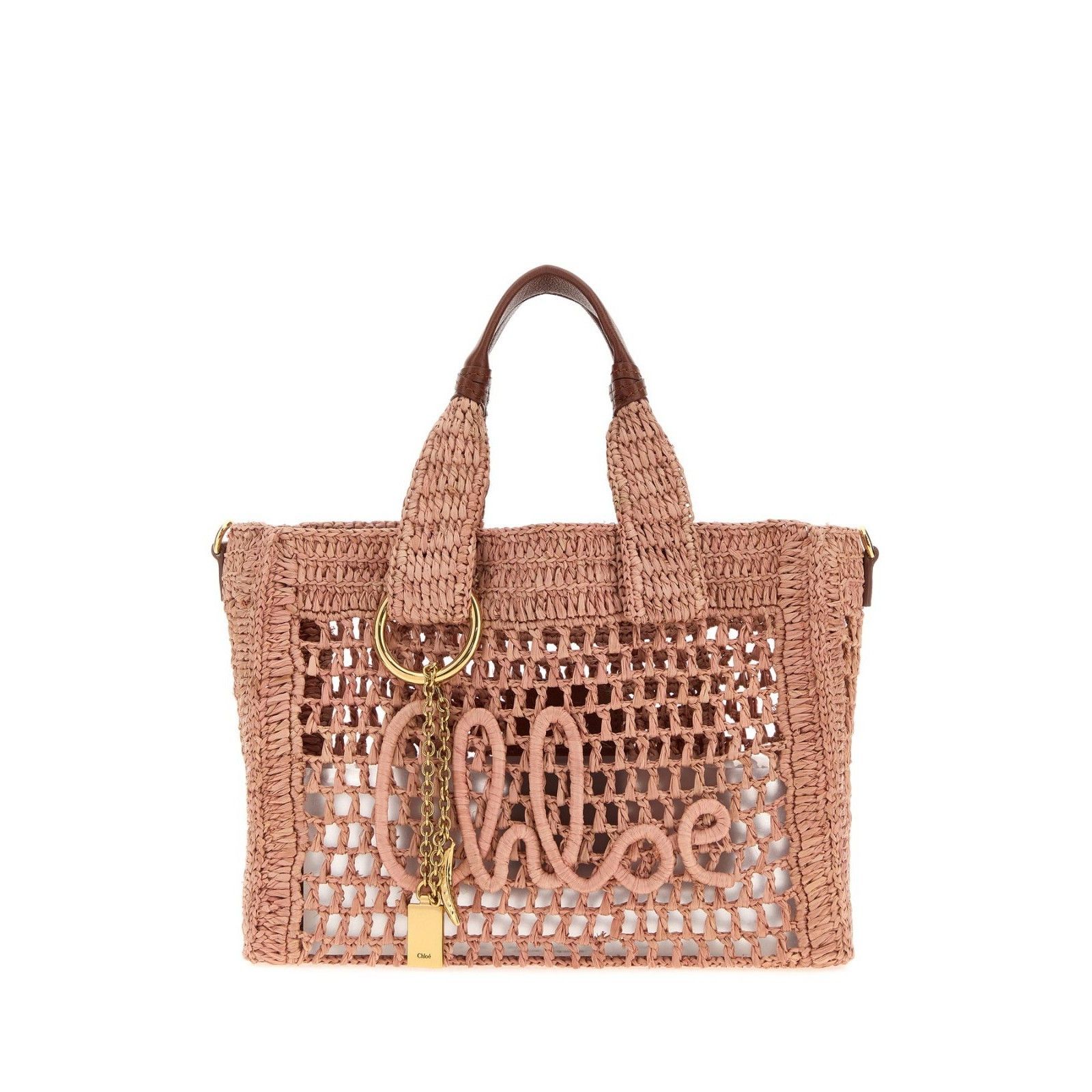 Chloe Chloe Summer Banana Summery Beige Raffia Crochet Tote Bag Ne Size ONE SIZE - 1 Thumbnail