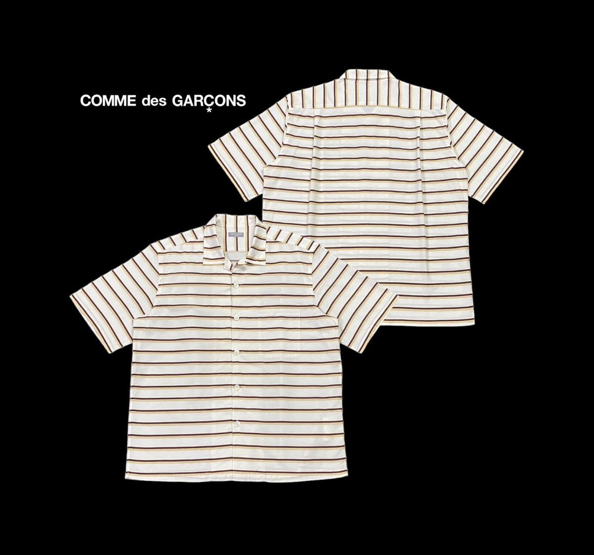 Comme des Garcons Homme AD 2002 Comme Des Garçons Homme Striped Shorts Sleeve Shirts Size US M / EU 48-50 / 2 - 1 Thumbnail