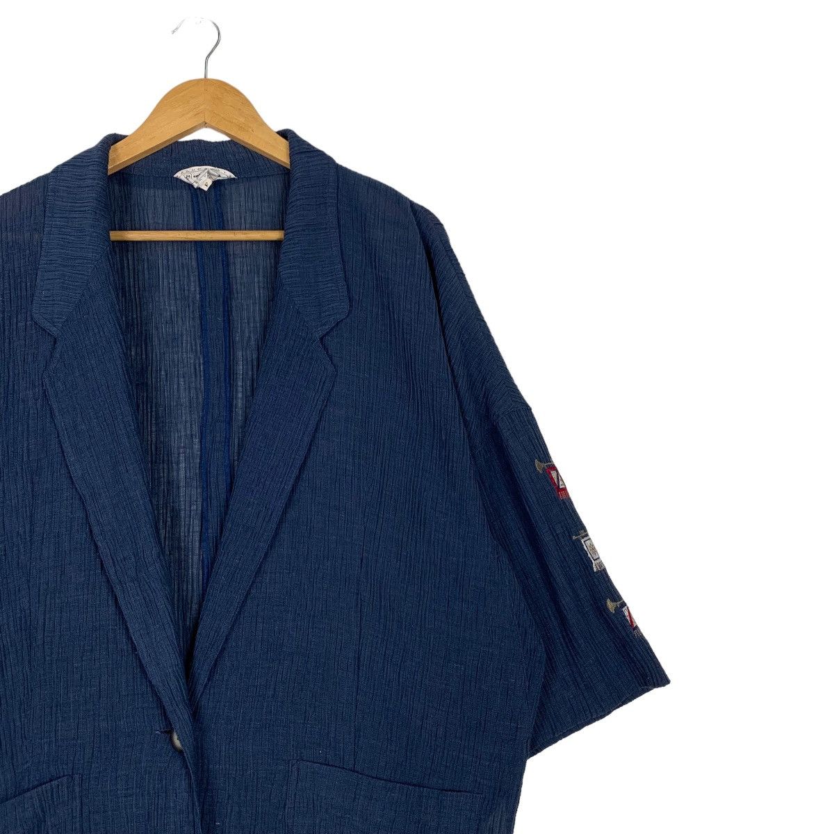 Japanese Brand SONIA GILLES Pleated Single Button Jacket #1094-C50 Size XL / US 12-14 / IT 48-50 - 5 Thumbnail