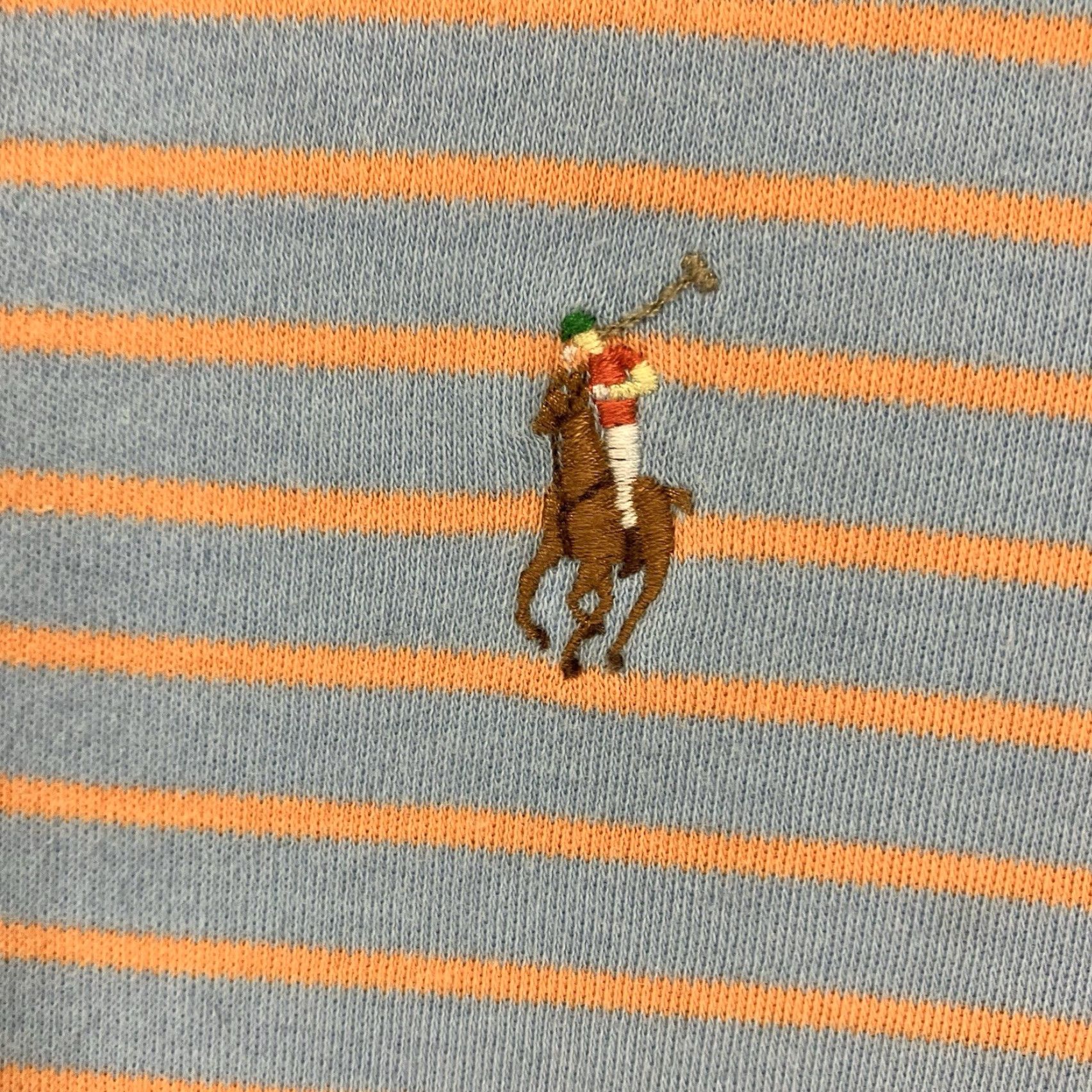 Polo Ralph Lauren VINTAGE Polo Ralph Lauren Polo Shirt M Light Blue Orange Stripe Detailed Pony Long Tails Shirt Adult Medium Blue Striped 90s Preppy Mens Size US M / EU 48-50 / 2 - 4 Thumbnail