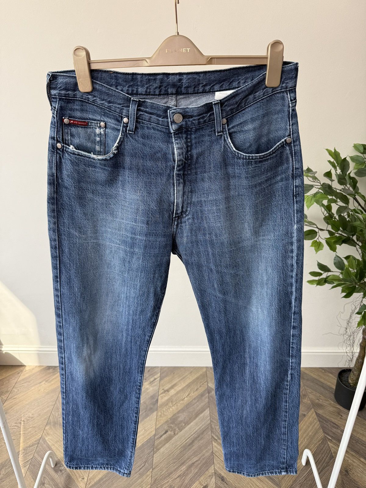 Lee Vintage Lee Cooper Men’s Blue Straight Leg Jeans Wash Denim Size US 35 - 4 Thumbnail