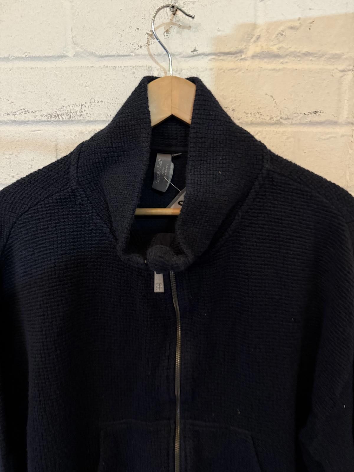 Unknown London Black Textured Zip-Up Women's Sweater Size M / US 6-8 / IT 42-44 - 4 Thumbnail