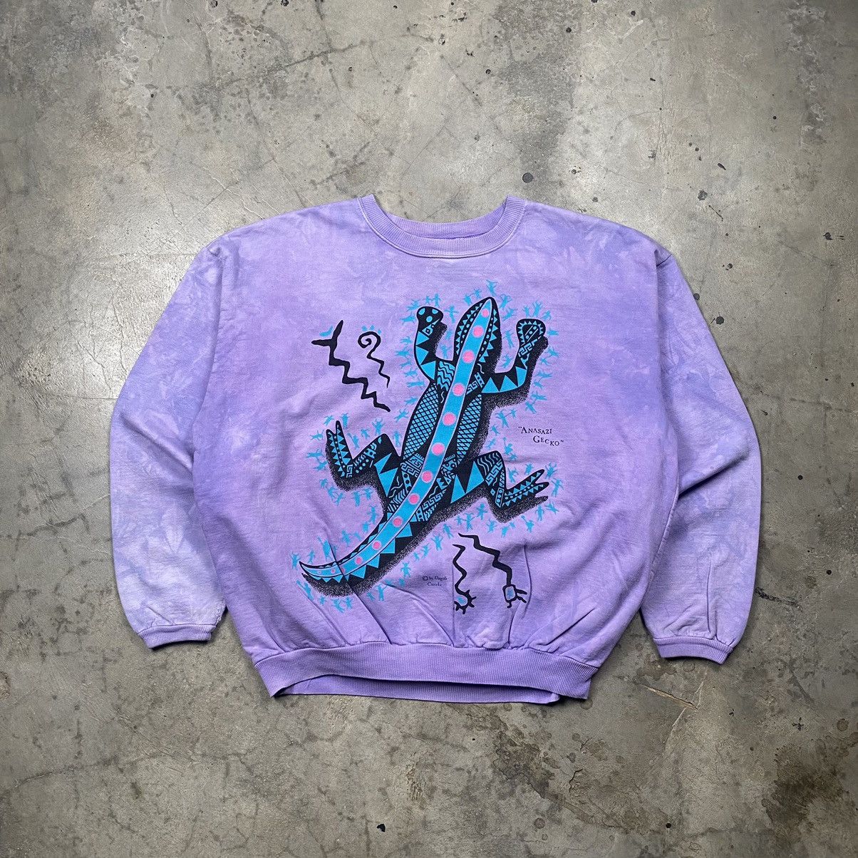 Vintage Rare 90s Dagoli Ancient Cave Art Gecko Surf Boxy Crewneck Size US L / EU 52-54 / 3 - 1 Thumbnail