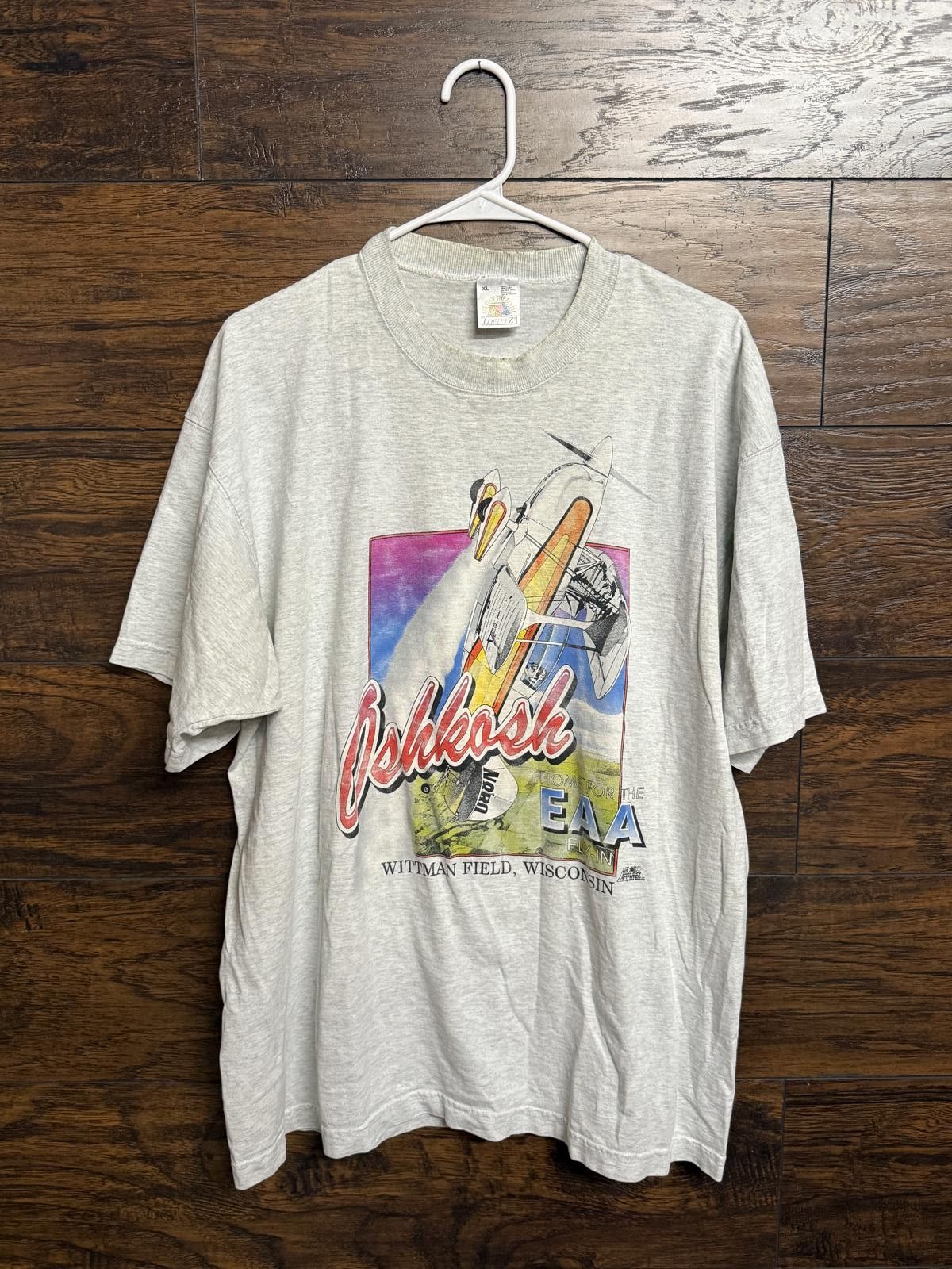 Fruit Of The Loom Vintage Oshkosh EAA Air Show T-shirt Wittman Wisconsin XL Size US XL / EU 56 / 4 - 1 Thumbnail