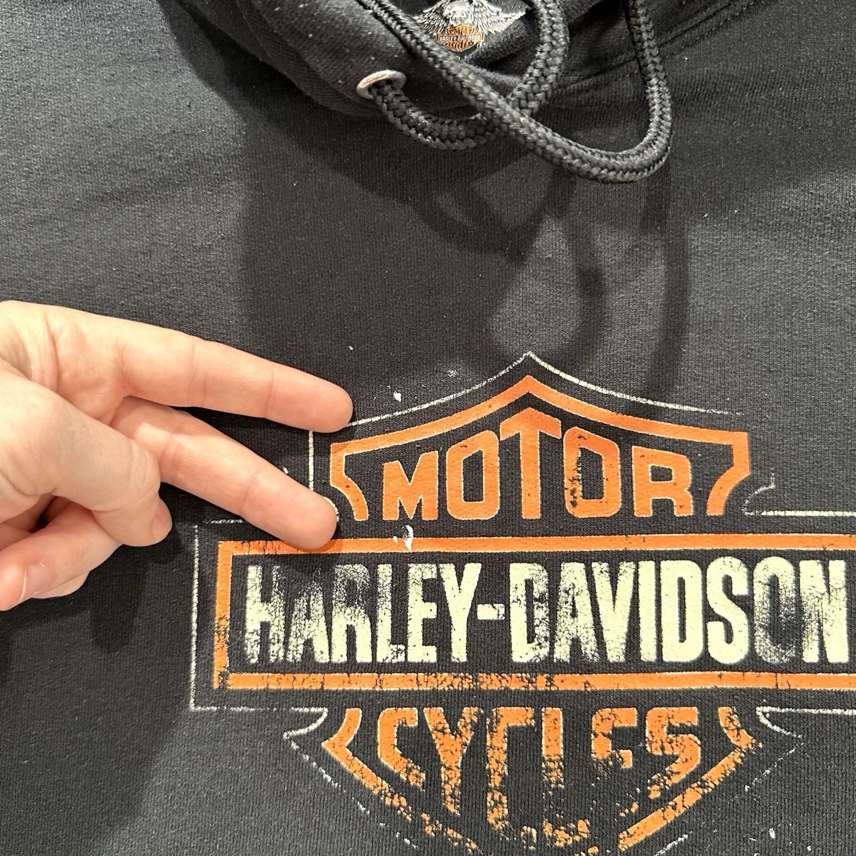 Harley Davidson Harley-Davidson Hoodie Mens M Black Hooded Graphic Print Pullover Casual Sweatshirt Size US M / EU 48-50 / 2 - 4 Thumbnail