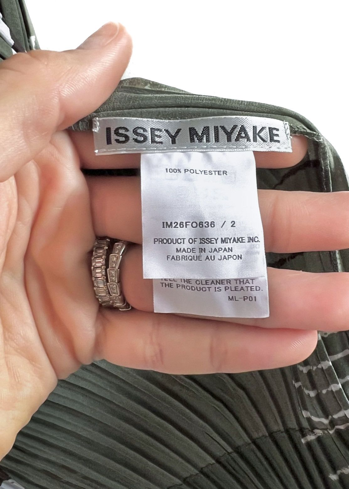 Issey Miyake Issey Miyake RC Doro Khaki Green Printed Pleated Cardigan Size M / US 6-8 / IT 42-44 - 7 Thumbnail