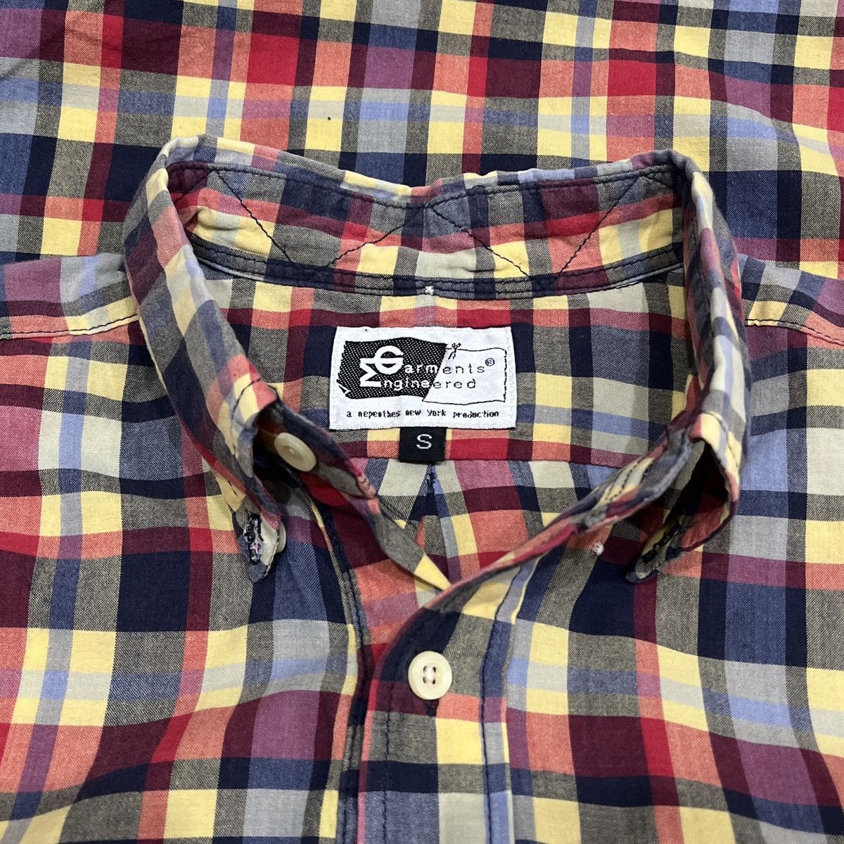 Engineered Garments Engineered Garments Nephentes Plaid Half button up shirt Size US S / EU 44-46 / 1 - 5 Thumbnail