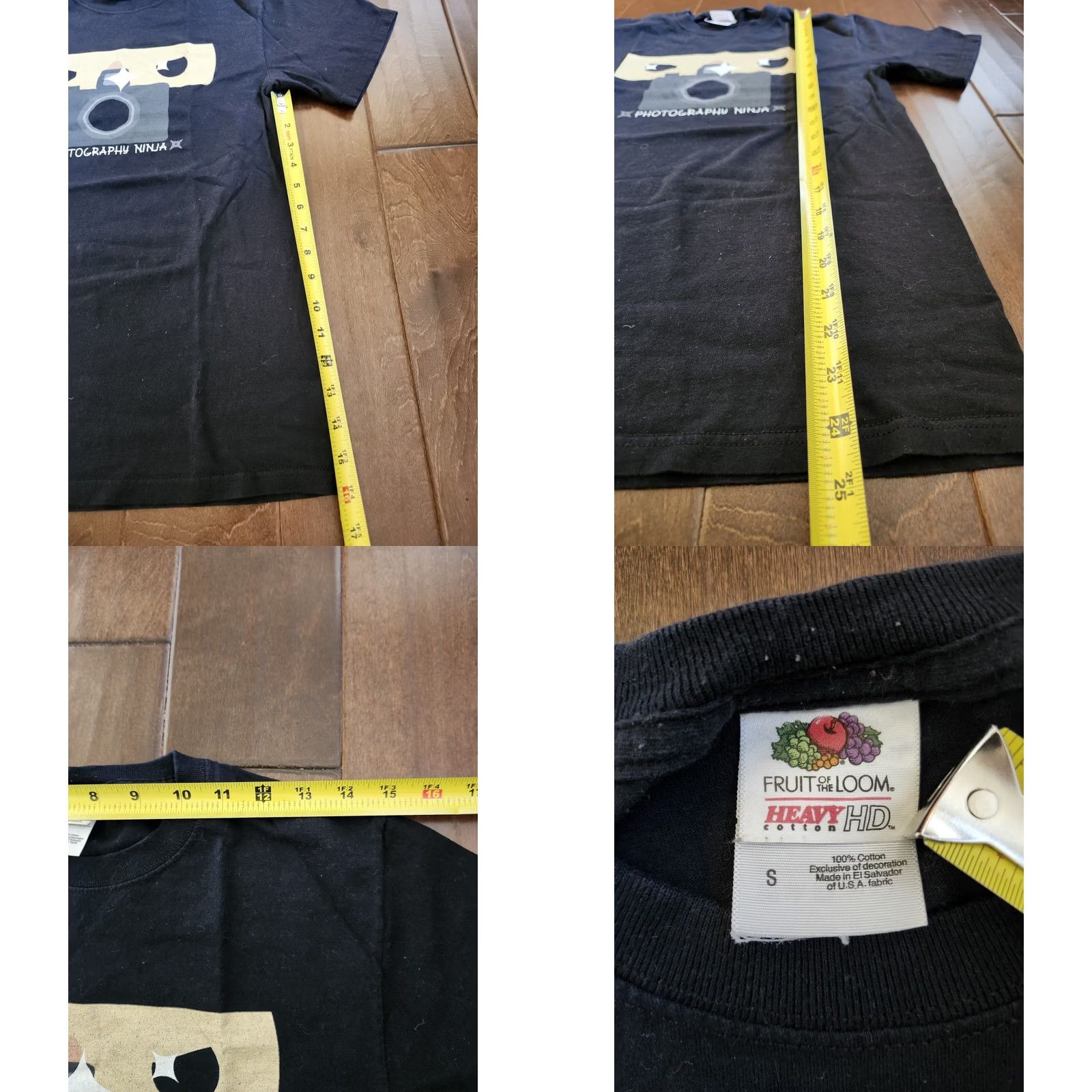 Vintage Cute Photography Ninja T-Shirt Men S Black Short Sleeve Crew Neck Funny Camera Cotton Solid 90s? Size US S / EU 44-46 / 1 - 8 Thumbnail