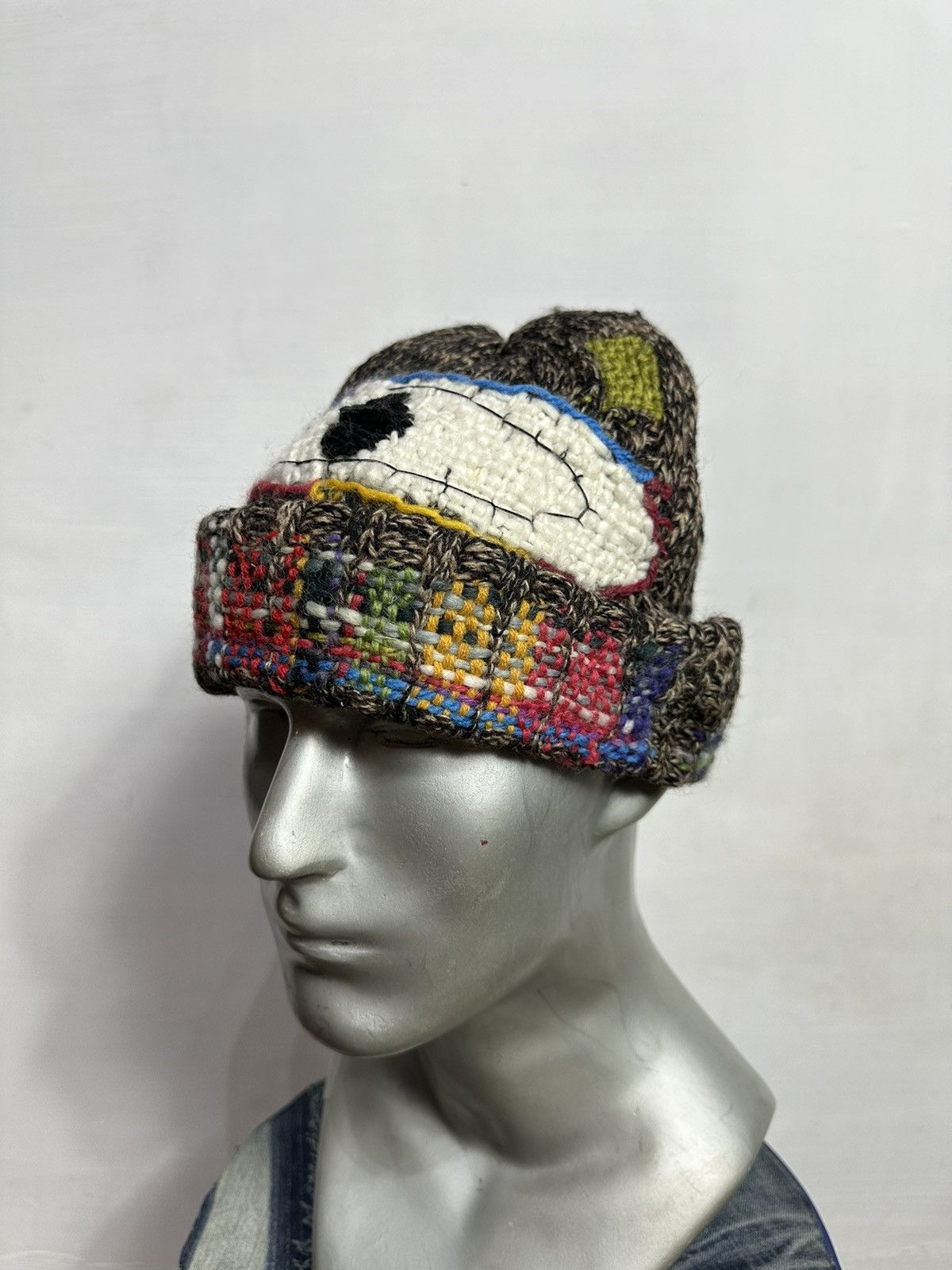Handmade Custom Nice Design Art Knitted Eye Spiderweb Beanie Hats Size ONE SIZE - 7 Thumbnail