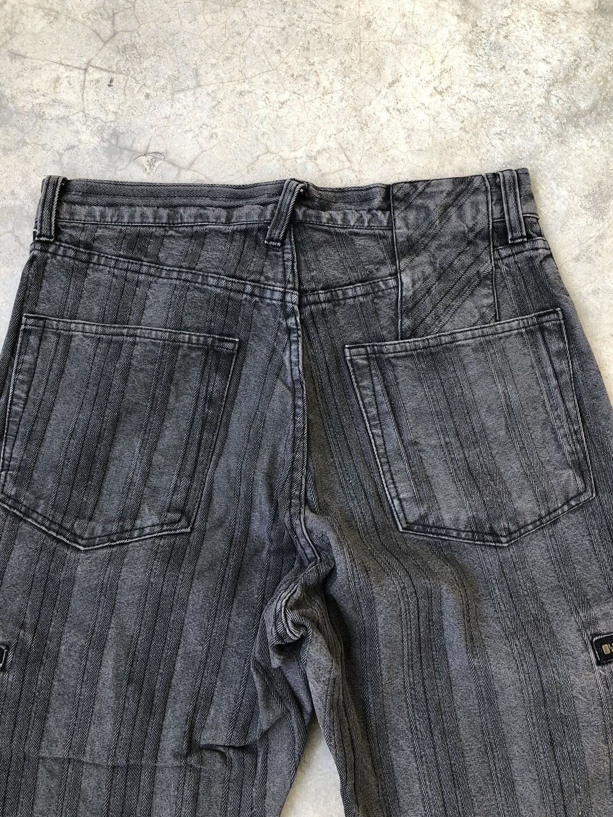 PPFM PPFM 2003 Striped Twill Cargo Double Zip Pocket Denim Size US 29 - 22 Thumbnail
