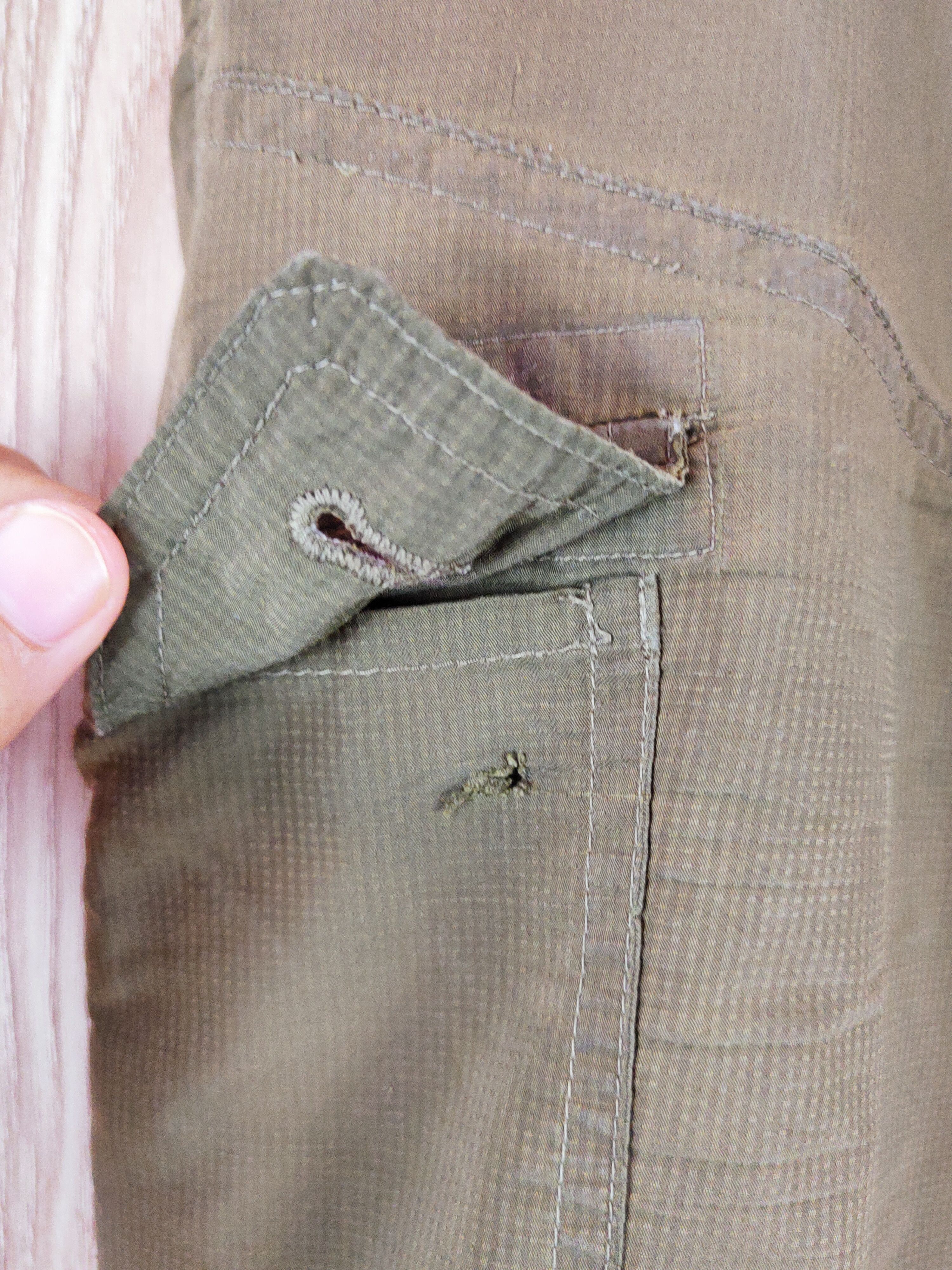 Japanese Brand FieldCore Olive Tactical Cargo hiking track Pants #W522 Size US 32 / EU 48 - 3 Thumbnail