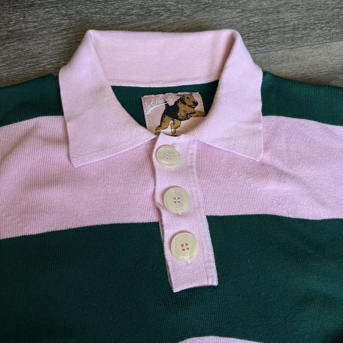 Golf le Fleur Golf le Fleur Wavy Stripe Knit Polo Shirt Pink Green Rare Size US L / EU 52-54 / 3 - 5 Thumbnail