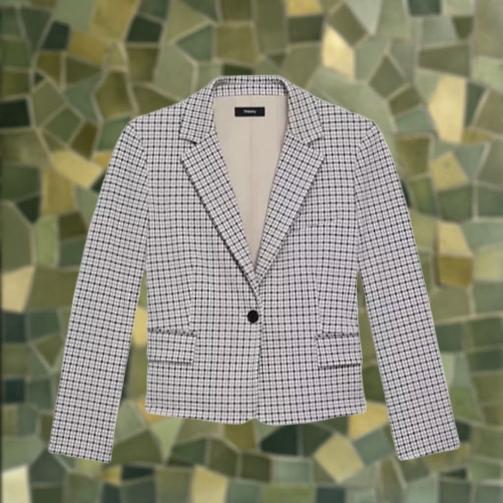 Theory Theory Blazer Size 8 Cinder Multi Houndstooth Stretch Womens Size M / US 6-8 / IT 42-44 - 1 Thumbnail