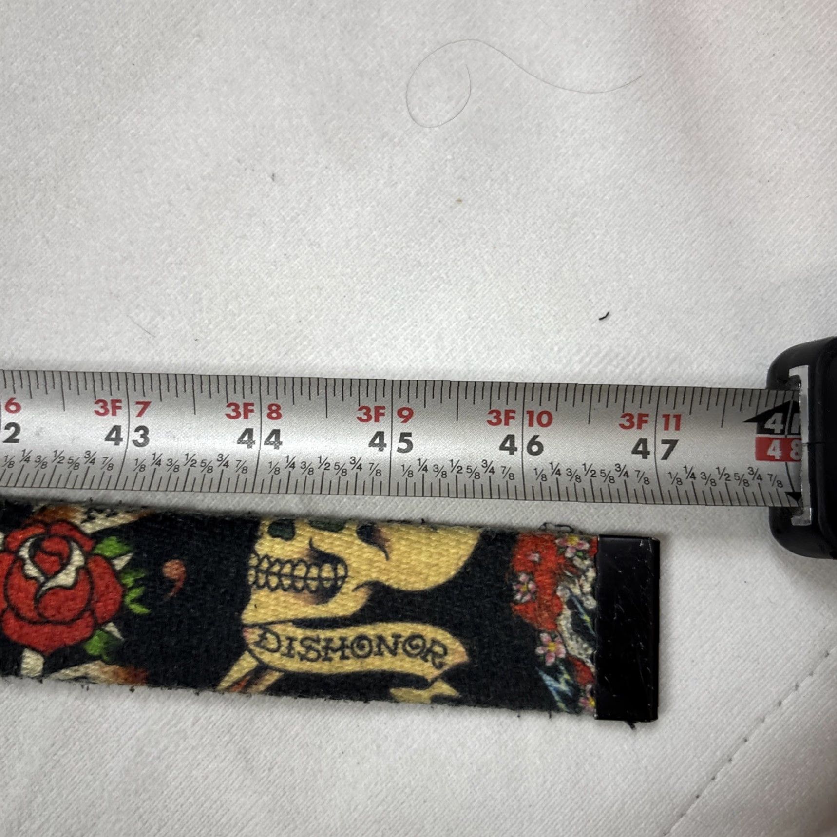 Ed Hardy VINTAGE Ed Hardy Belt One Size Black Cotton Logo Overprint Tattoo Skulls Y2K No Buckle 47 Inches Men Size ONE SIZE - 3 Thumbnail