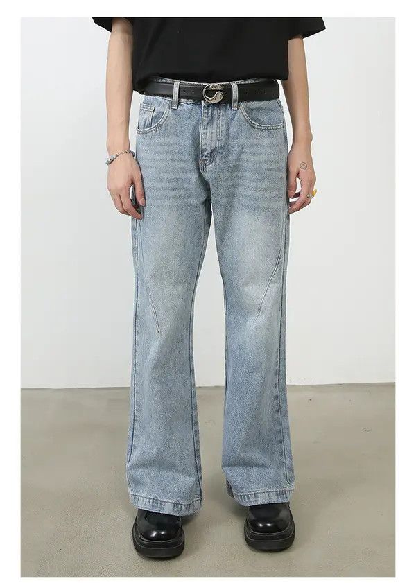 Japanese Brand Kimura x Kato Men's washed distressed loose flared jeans Size US 32 / EU 48 - 2 Thumbnail