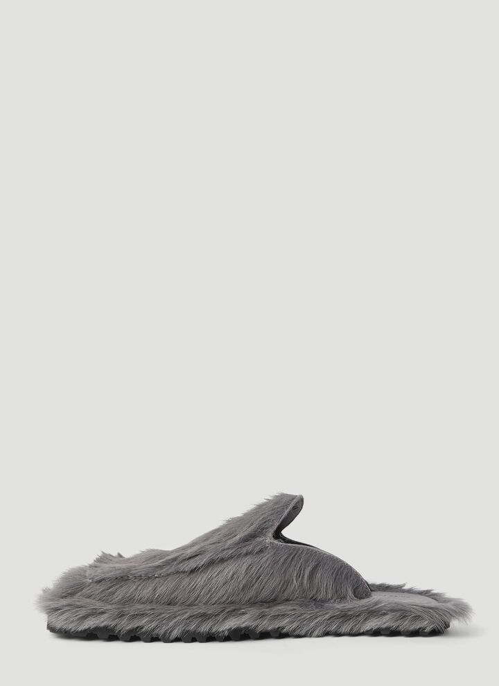 Dries Van Noten o1mle0226 Fur Slides in Gray Size US 7 / EU 40 - 4 Thumbnail