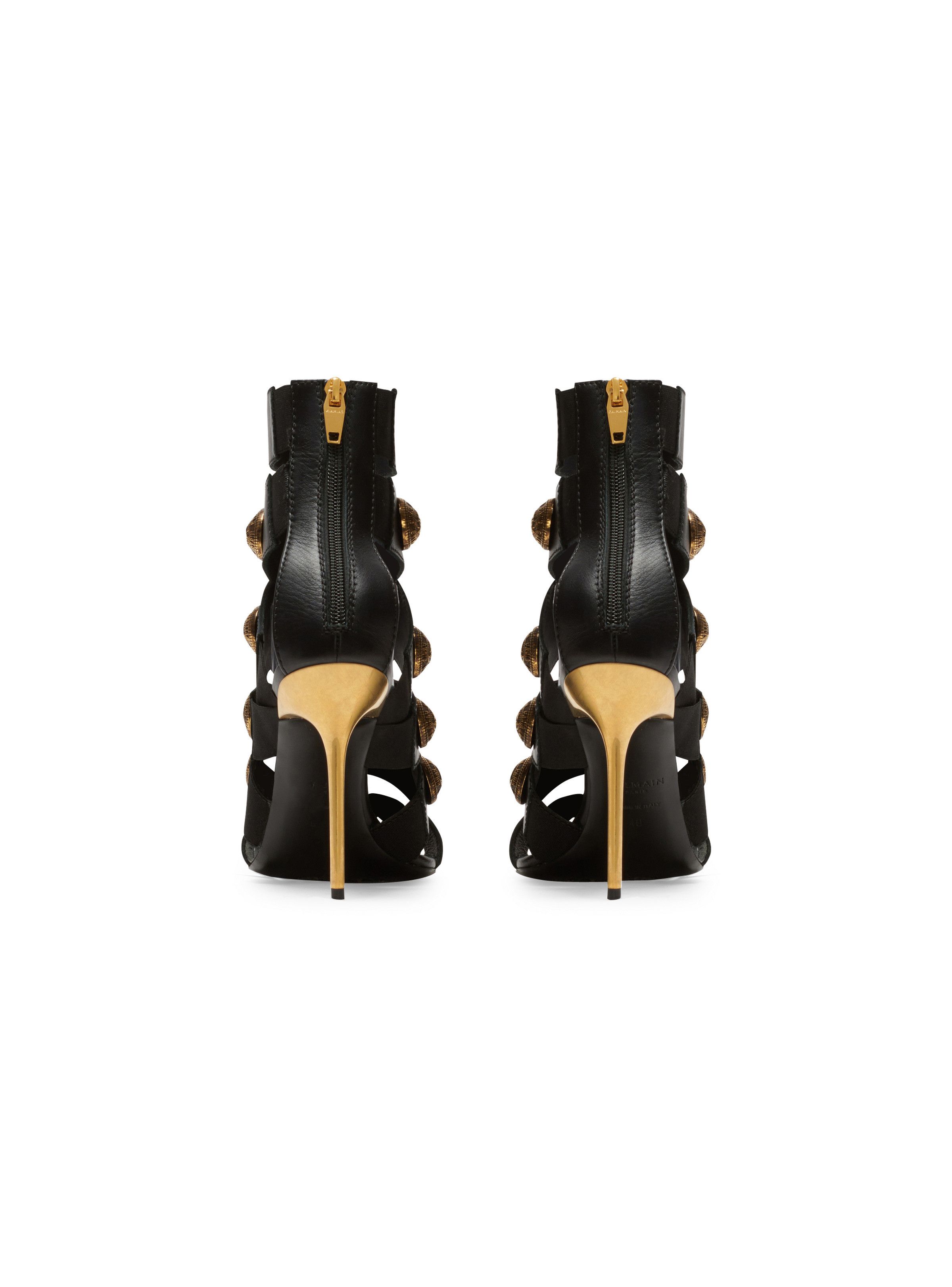 Balmain o1s1wg110925 Alma Leather Strappy Sandals in Black Size US 10 / IT 40 - 2 Thumbnail