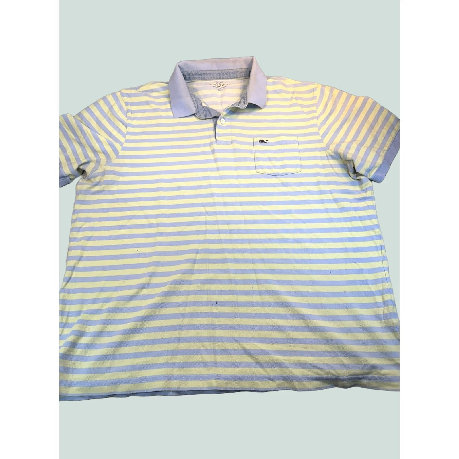 Vineyard Vines Vineyard Vines Polo Shirt Striped Blue Yellow Men XL Polo Mens Size US XL / EU 56 / 4 - 1 Thumbnail
