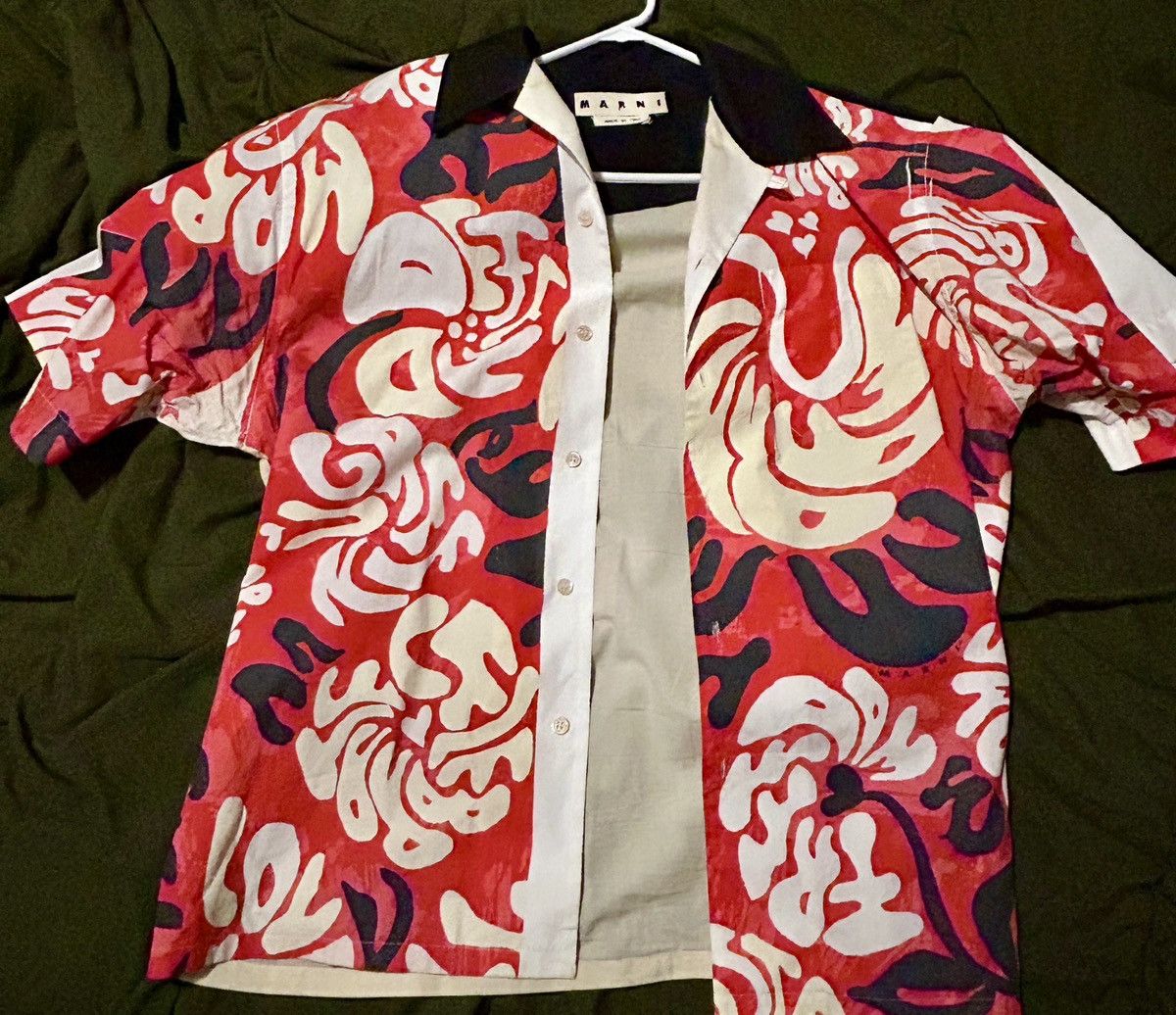 Marni Painted Floral Print short sleeve shirt Size US L / EU 52-54 / 3 - 1 Thumbnail
