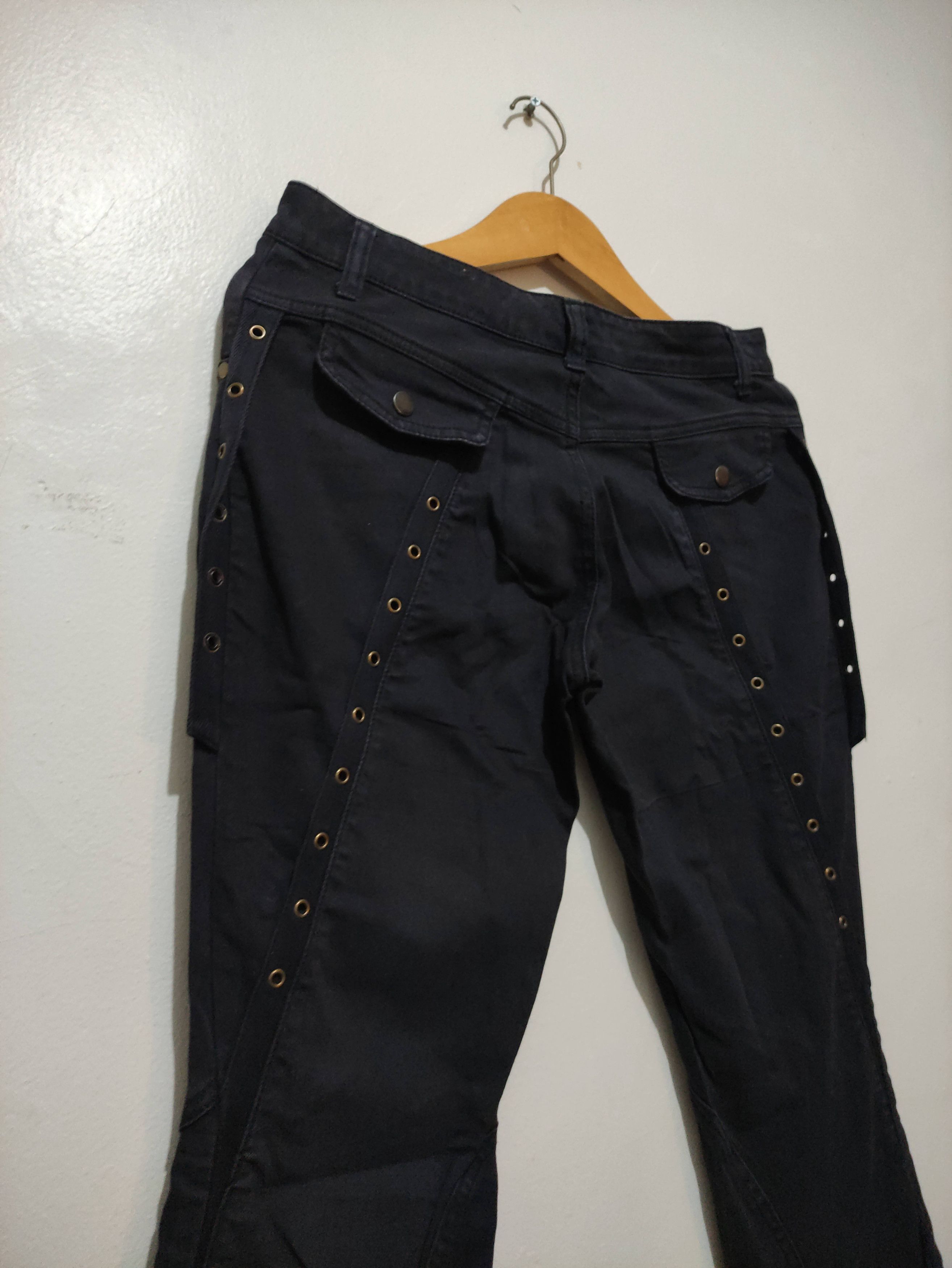Tornado Mart BACK RUSH Black Japaneese lgb style lace up flare jeans Size US 32 / EU 48 - 15 Thumbnail