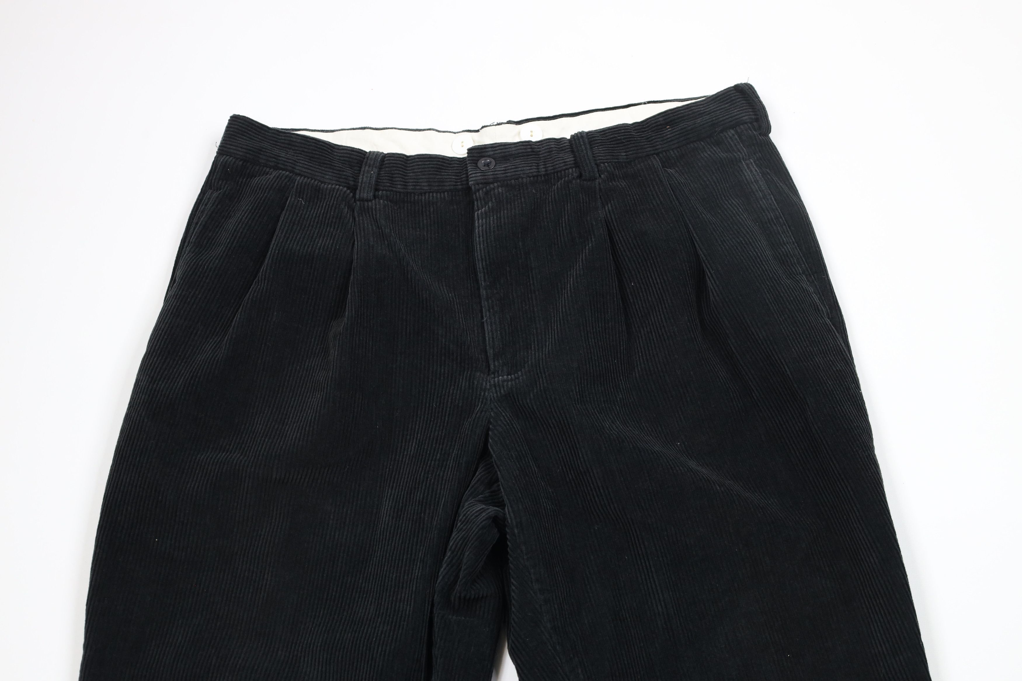 Brooks Brothers × Vintage Vintage 90s Brooks Brothers Wide Leg Corduroy Pants Black Size US 38 / EU 54 - 2 Thumbnail