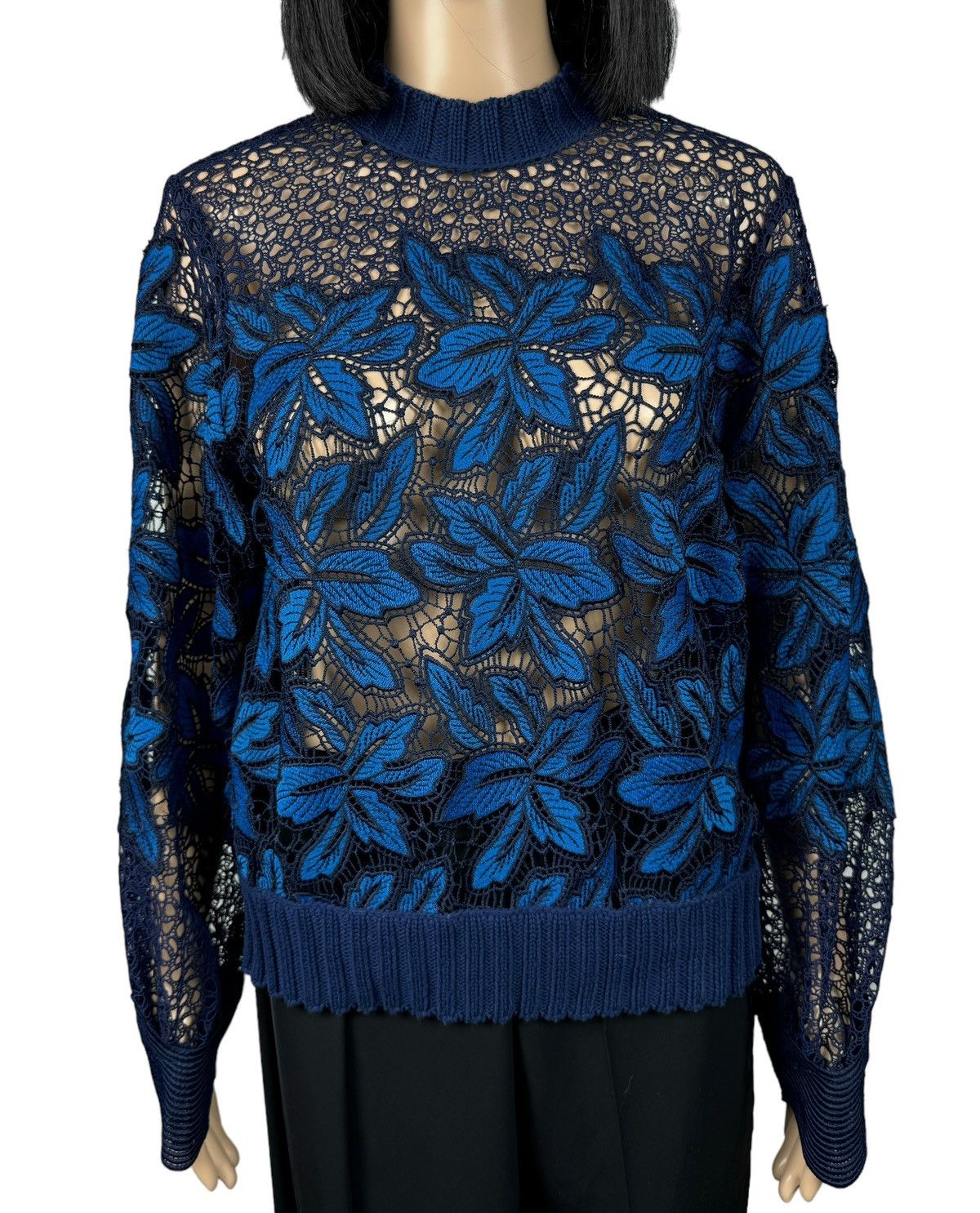 Sea New York Crotchet Sweater Mesh Embroidered size M