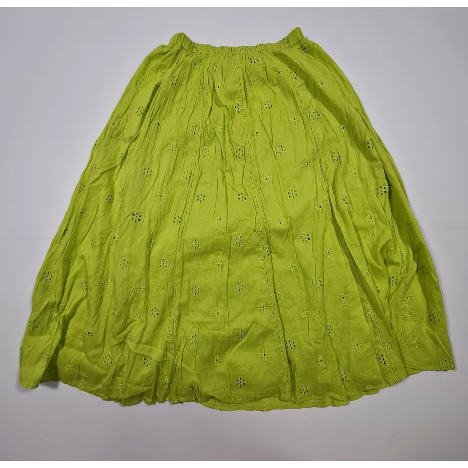Velvet Velvet by Graham & Spencer Skirt Womens Maxi XS Cotton Green Elastic Waist Lined All Seasons Long Size 26" / US 2 / IT 38 - 3 Thumbnail