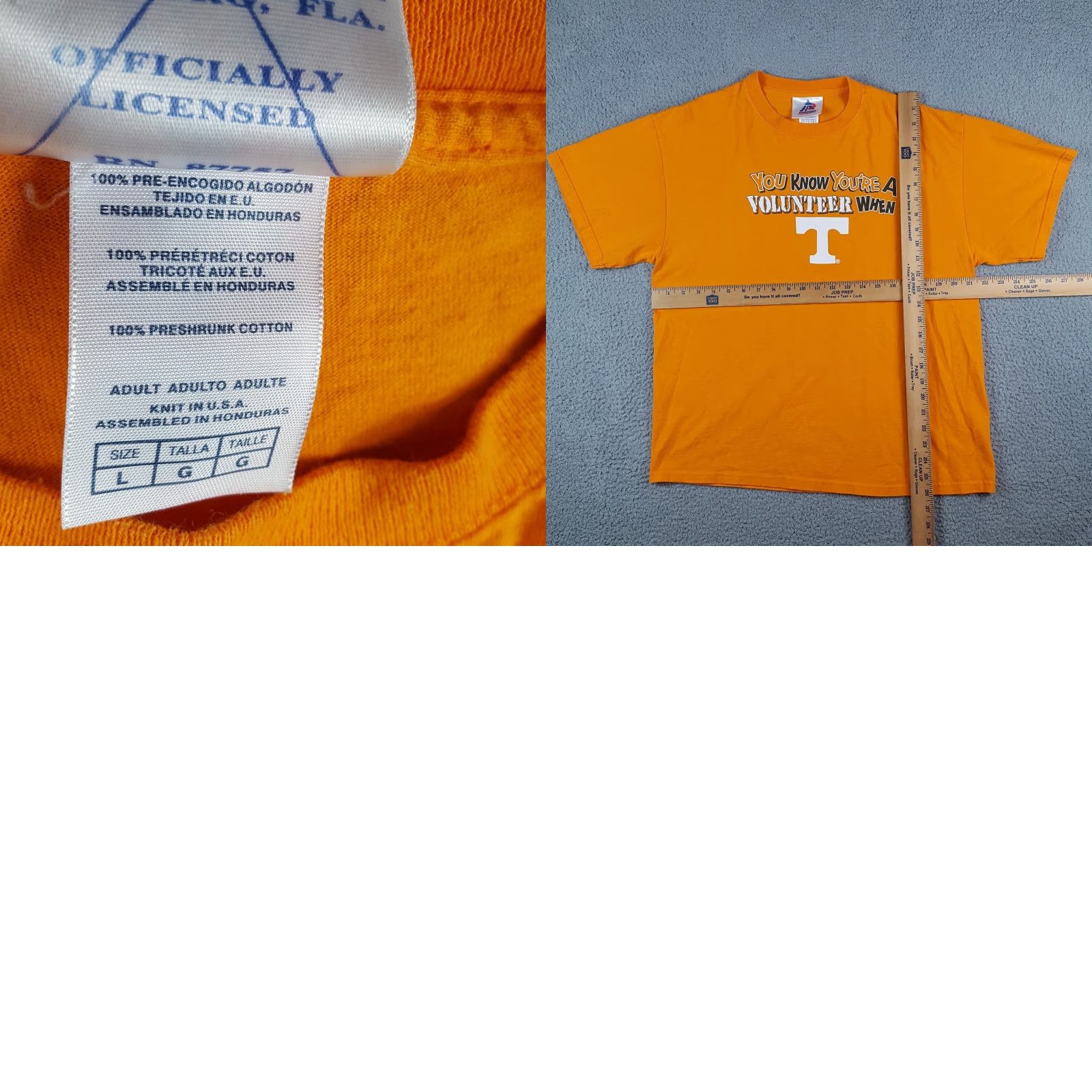Vintage VINTAGE 90s Tennessee Volunteers T-Shirt L Orange Cotton Funny College Football Mens Size US L / EU 52-54 / 3 - 8 Thumbnail