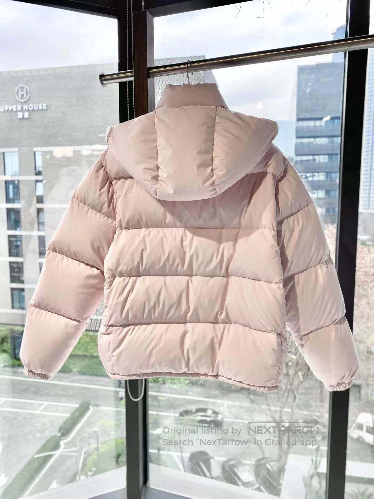 Miu Miu Miu Miu White logo pale pink down jacket| Size XS / US 0-2 / IT 36-38 - 3 Thumbnail