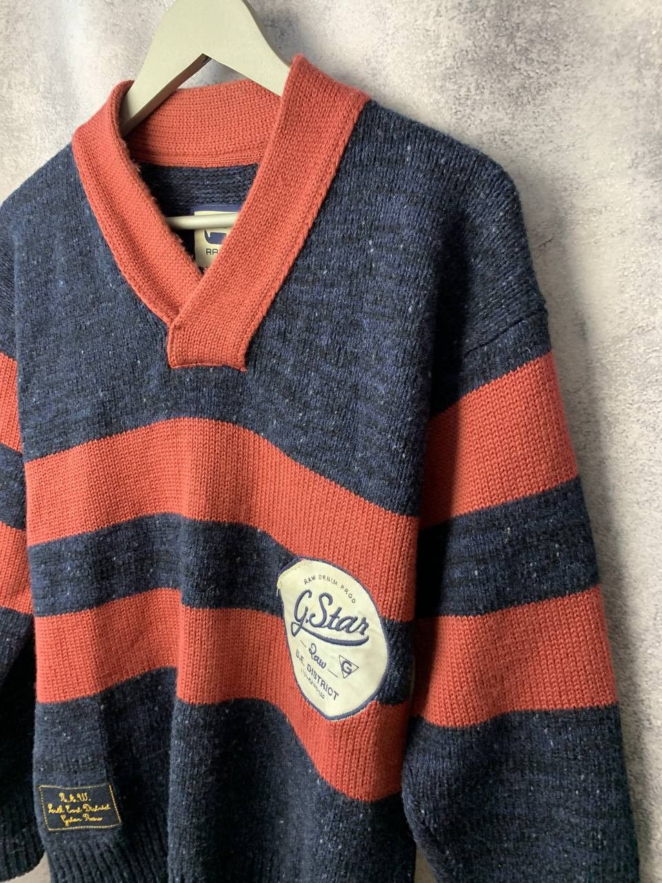 G-Star G-Star Raw Striped Wool V-Neck Sweater size M Size US M / EU 48-50 / 2 - 6 Thumbnail