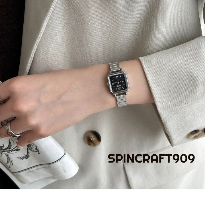 Jewelry Square Retro Vintage Silver Watch Size ONE SIZE - 1 Thumbnail