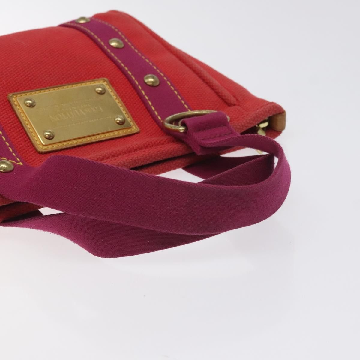 Louis Vuitton LOUIS VUITTON Antigua Cabas PM Tote Bag Canvas Rouge M40037 Size ONE SIZE - 7 Thumbnail