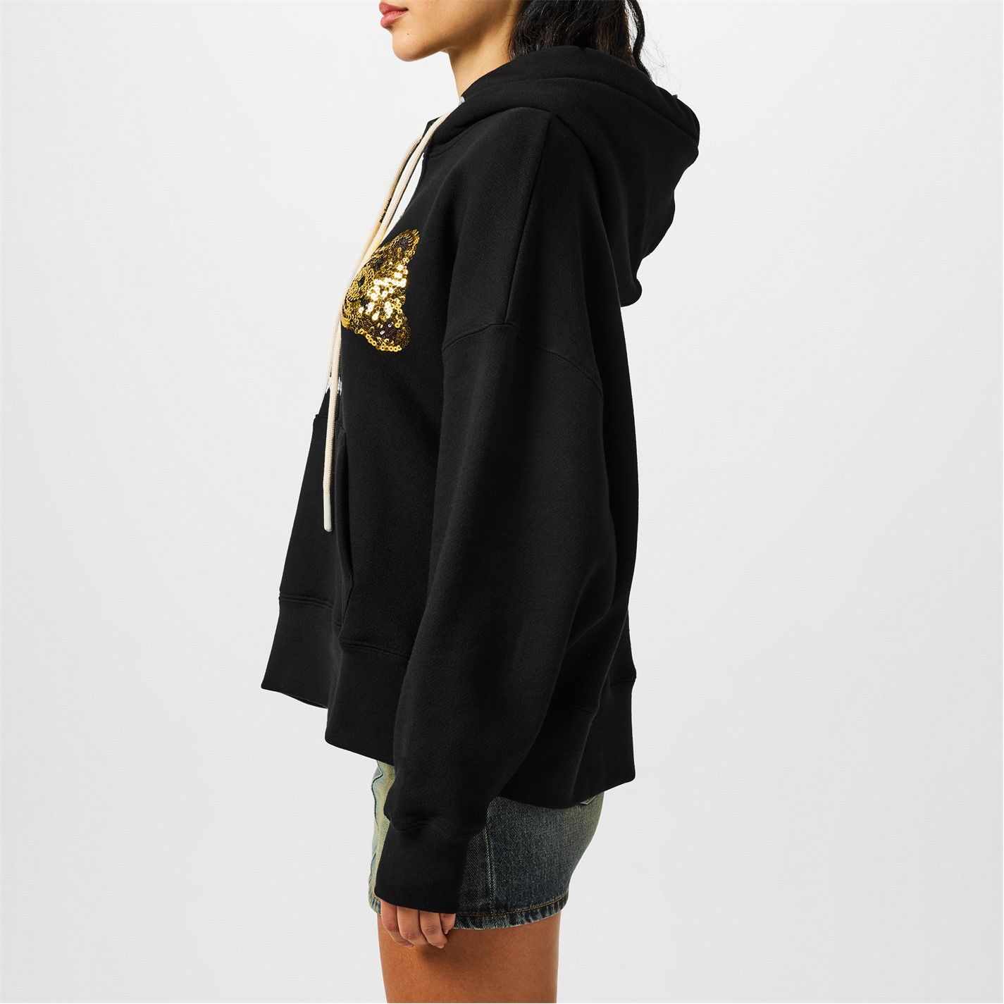 Palm Angels o1g2r1mq0325 Sequin Bear Hoodie in Black & Gold Size M / US 6-8 / IT 42-44 - 4 Thumbnail