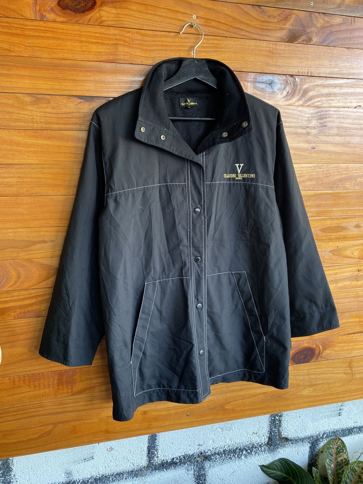 Designer Claudio Valentino Paris Black Nylon Jacket – Vintage Men’s Size US L / EU 52-54 / 3 - 5 Thumbnail