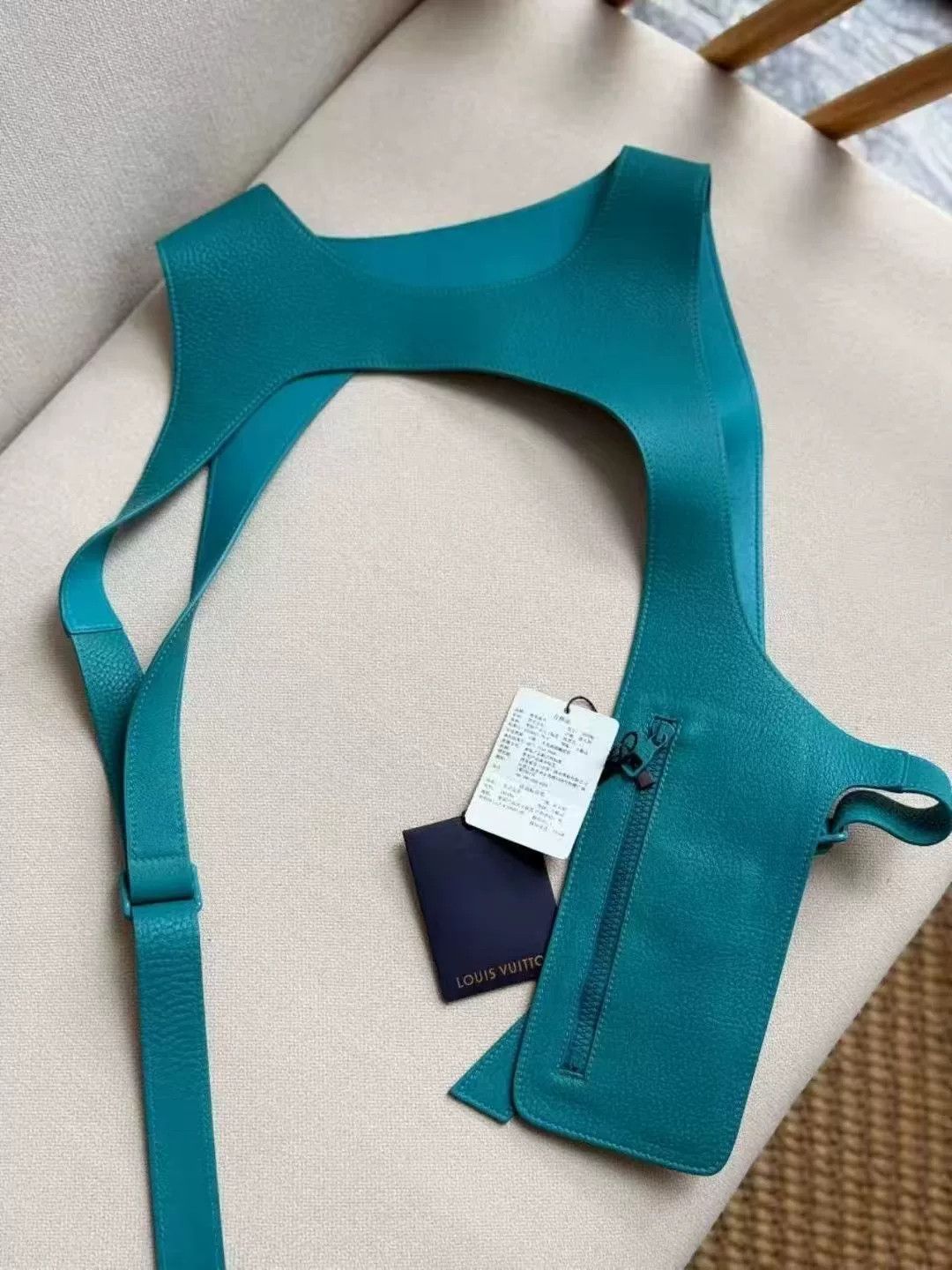 Louis Vuitton Louis Vuitton Turquoise Leather Tactical Vest Size US L / EU 52-54 / 3 - 1 Thumbnail