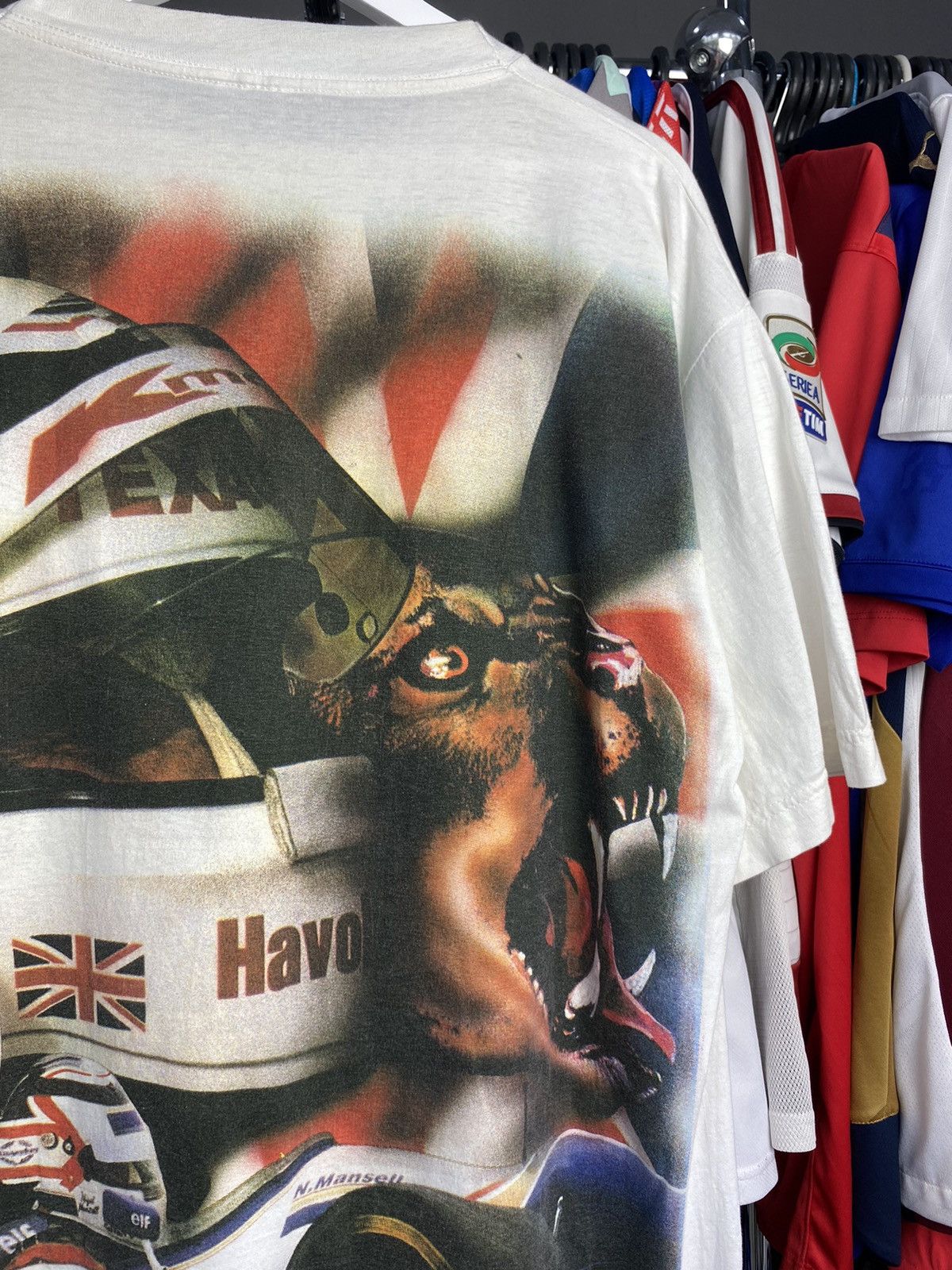 Vintage Rare vintage 1990s Formula 1 racing T-shirt Nigel Mansell Size US XL / EU 56 / 4 - 9 Thumbnail