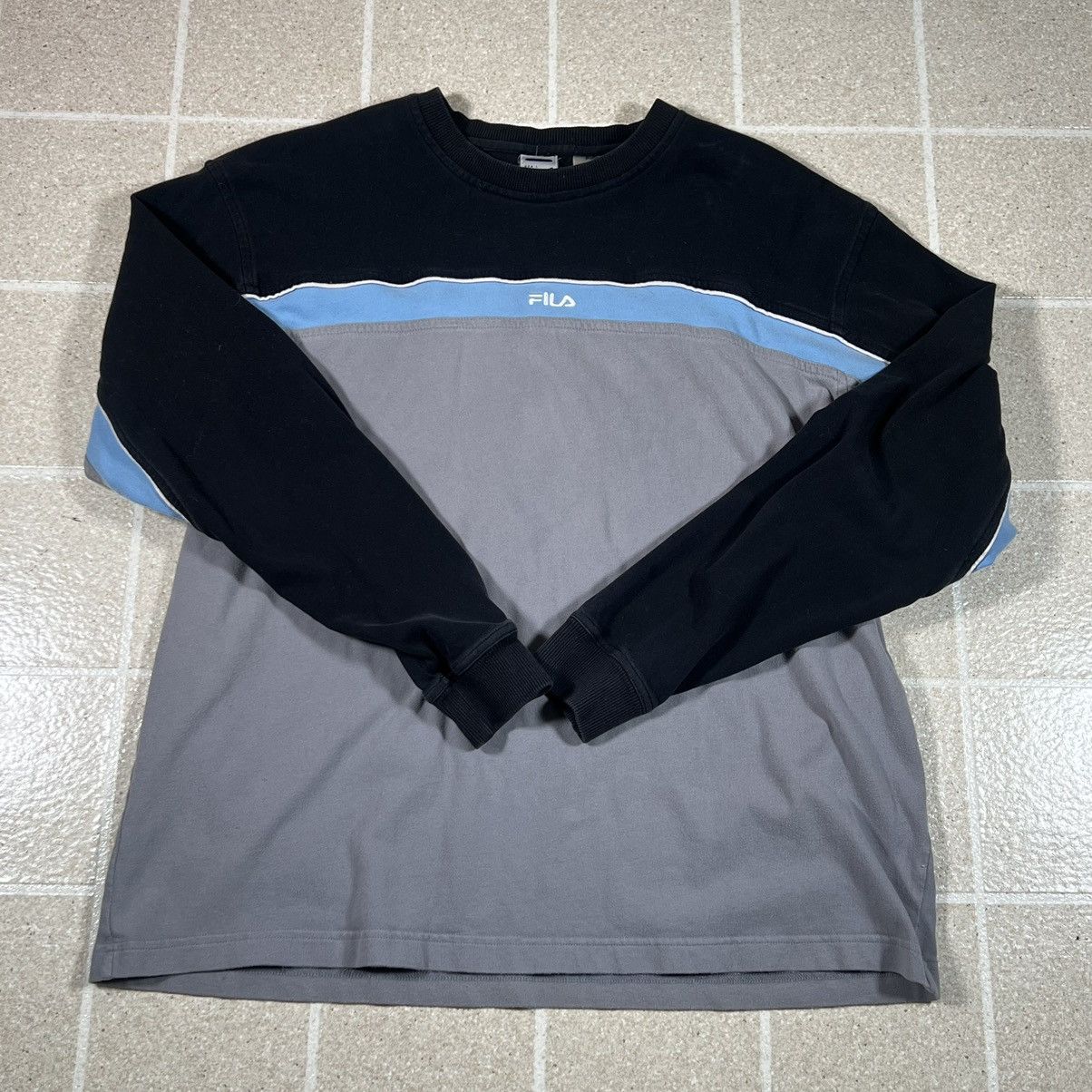 Fila × Vintage Vintage Stripe 90's Y2K FILA Sweatshirt Embroidered Logo Size US L / EU 52-54 / 3 - 1 Thumbnail