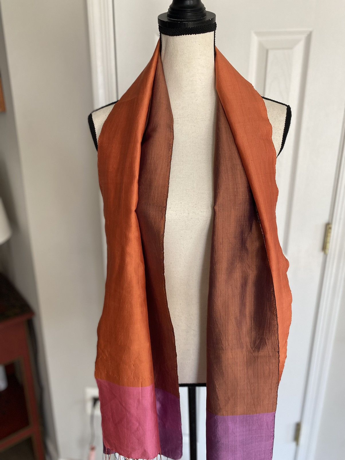 Other TABITHA CAMBODIA HANDCRAFTED SCARF SHAWL 100% CAMBODIAN SILK Size ONE SIZE - 6 Thumbnail