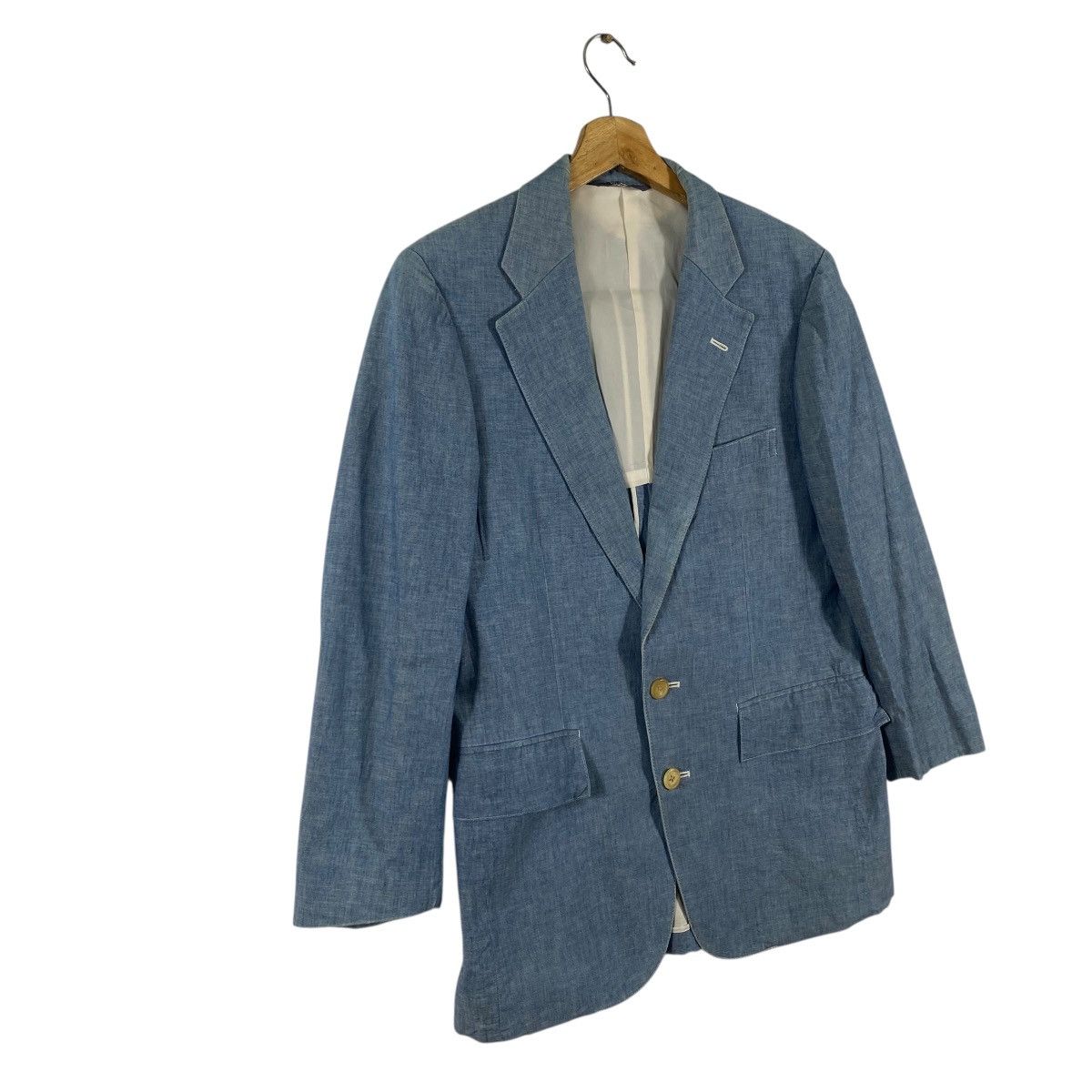 Polo Ralph Lauren Vintage Polo Ralph Lauren Chambray Blue Blazer Jacket Size 42R - 3 Thumbnail