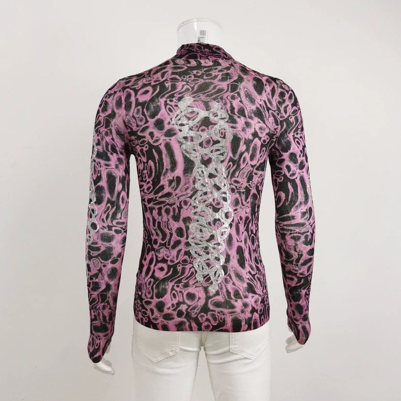 Acne Studios Acne Studios Multicolored printed long-sleeved knitted swe Size L / US 10 / IT 46 - 2 Thumbnail