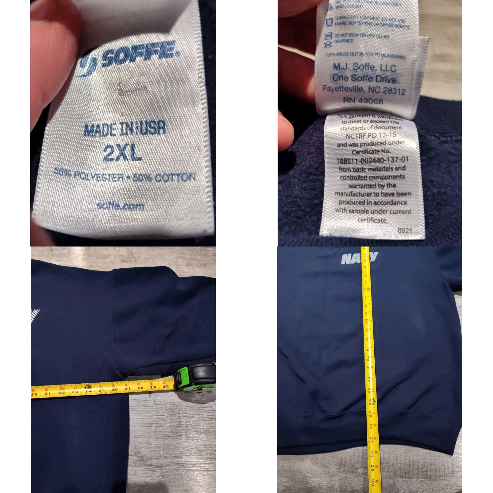 Soffe Vintage U.S. Navy Originals Men's Crewneck Sweatshirt 2XL Navy Blue Graphic Print Pullover Regular Long Sleeve USA EUC Size US XXL / EU 58 / 5 - 8 Thumbnail