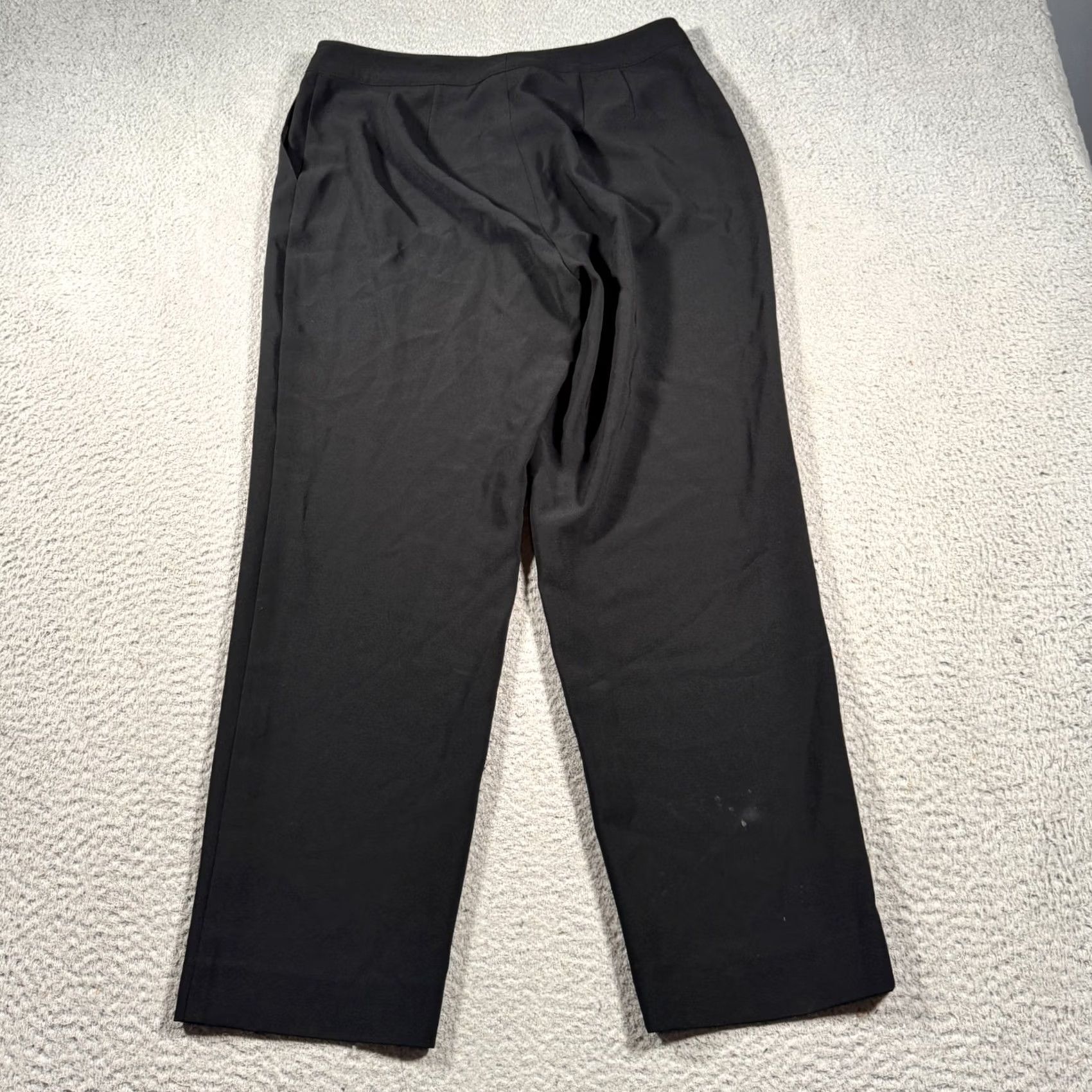 St. John VINTAGE? No. St. John Caviar Pants Womens 14 Black Dress Pants Flared High Rise Zipper Hook & Eye Dry Clean Only triacetate blend Size 36" / US 14 / IT 50 - 2 Thumbnail