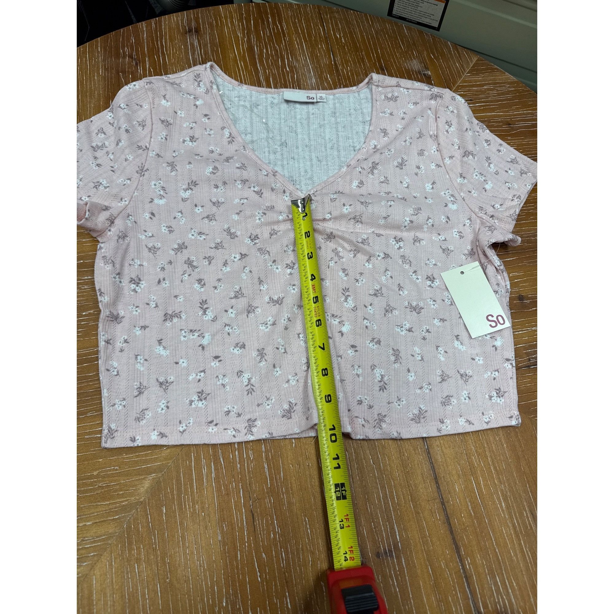 Other Juniors' SO Cinch Front Baby Tee, Girl's, Size: XL, White Size XL / US 12-14 / IT 48-50 - 8 Thumbnail