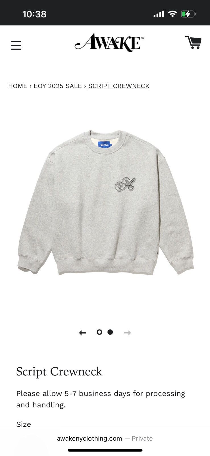 Awake NY Brand new, Awakw NY script crew neck Size US M / EU 48-50 / 2 - 1 Thumbnail