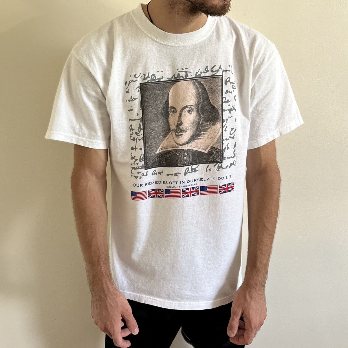 Anvil VINTAGE Y2K WILLIAM SHAKESPEARE ART T-SHIRT Size US L / EU 52-54 / 3 - 2 Thumbnail