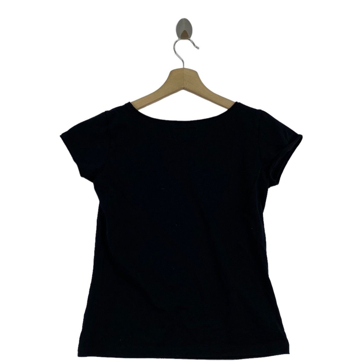 agnes b. AGNES B. PARIS France Brand Logo Print Black Short Sleeve Size XXS / US 00 / IT 34 - 5 Thumbnail
