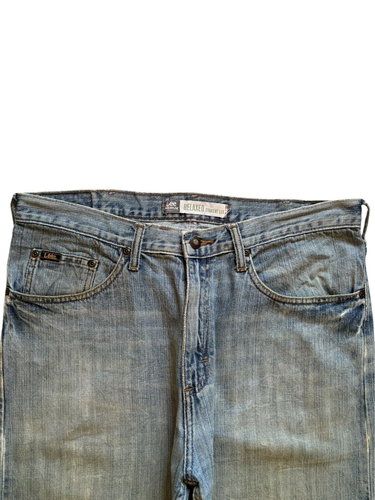 Lee Vintage Lee Relaxed Faded Mud Wash Distressed Jeans Size US 35 - 4 Thumbnail